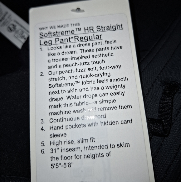 Lululemon Softstreme High-Rise Straight-Leg Pant Black - Picture 12 of 12